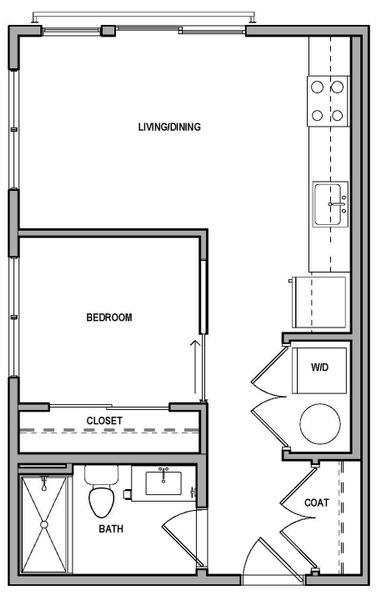 2D floor plan layout of this home in The Scene at Sloan's Lake, Denver, CO (Image 2).