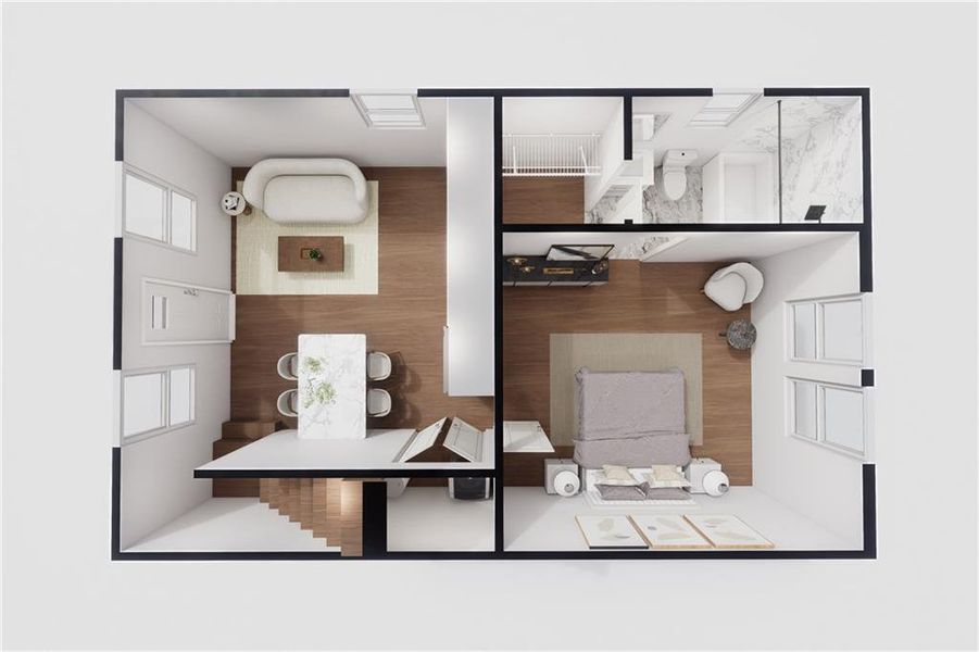 Furnished interior view inside a new home in , Macon (Image 4).