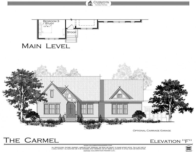 Representative rendering of the exterior for the Carmel by Celebration Homes (Image 2).