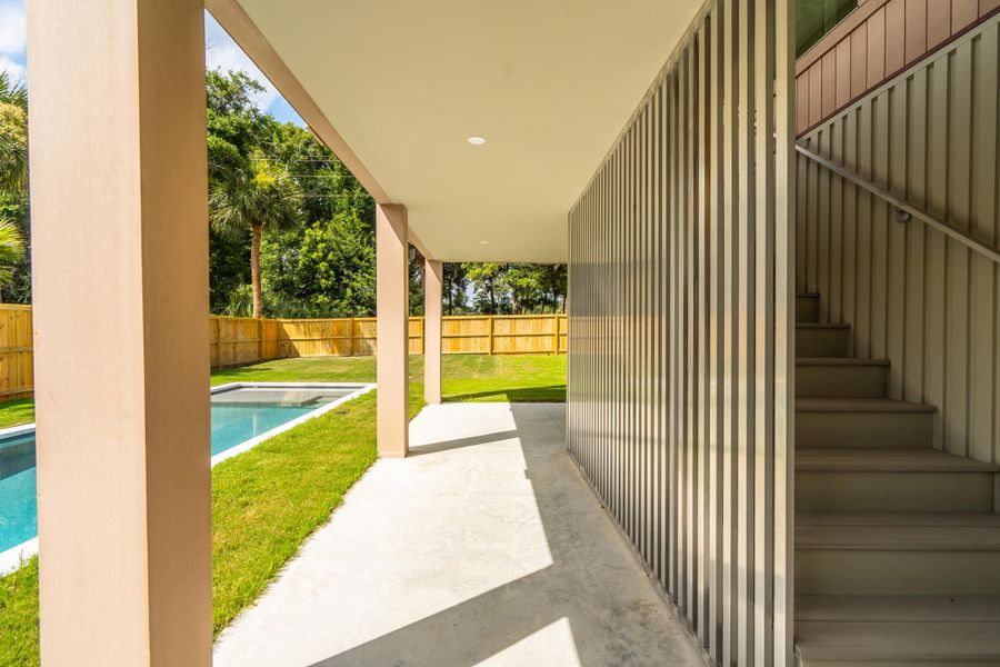 Exterior details and patio area of a home in , Edisto Island (Image 39). Exterior details and patio area of a home in , Edisto Island (Image 39).