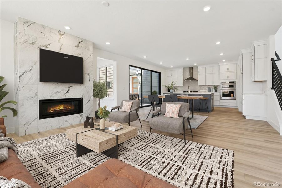 Furnished interior view inside a new home in Storytellers at Lyric, Lone Tree (Image 12).