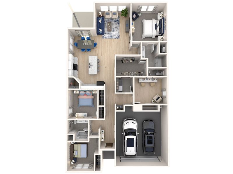 2D floor plan layout for the Newport by Meritage Homes in Briarcreek - Legacy Series, Cane Ridge, TN (Image 4).