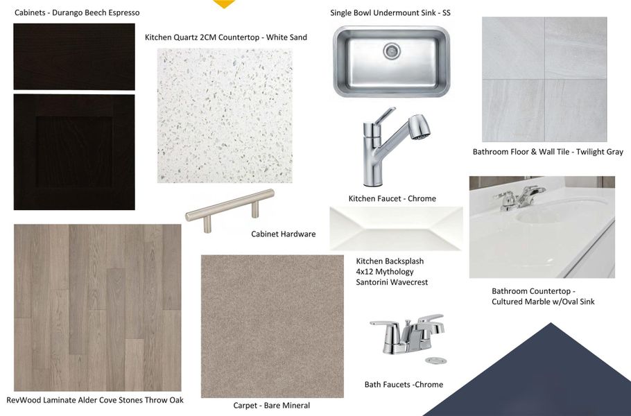 Sample of building materials used in homes in Cascades at Onion Creek, Austin (Image 4).