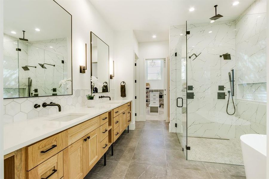 Gorgeous Bath with double sinks, shower and tub