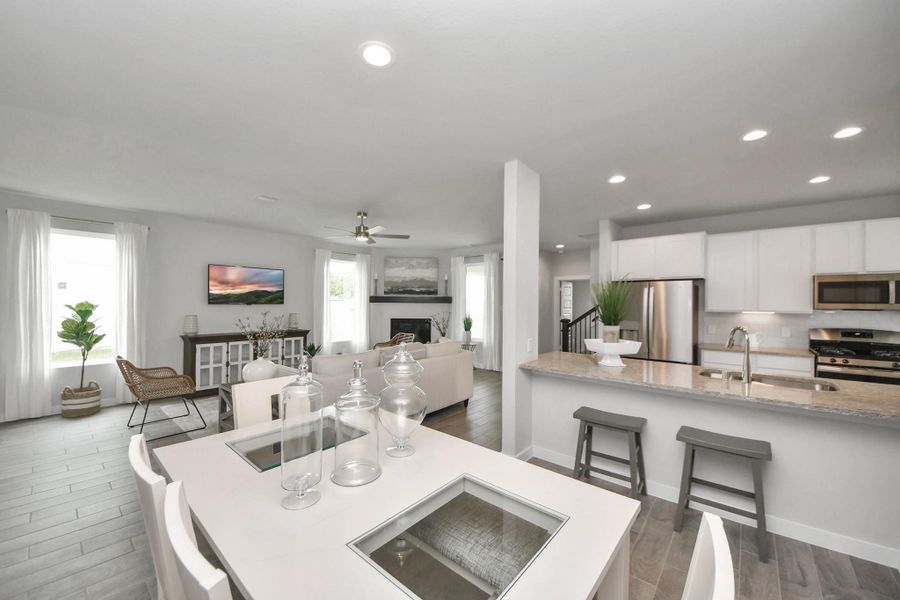 View from the dining room to the kitchen and family room! View from the dining room to the kitchen and family room!