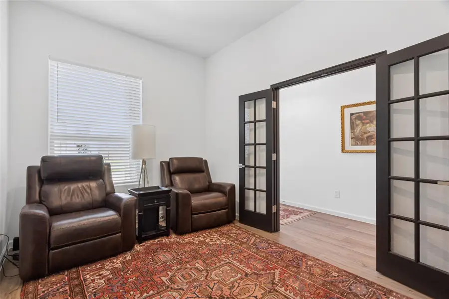 Office or flex room with glass French doors