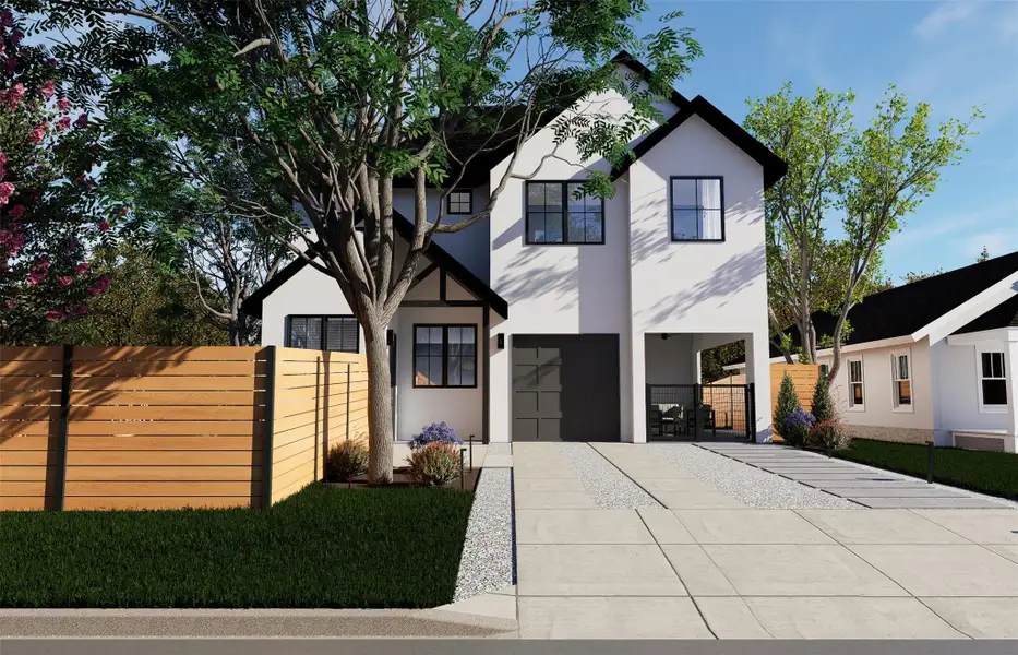 Bold modern lines combine with classic gables to create an arresting contemporary facade. Bold modern lines combine with classic gables to create an arresting contemporary facade.