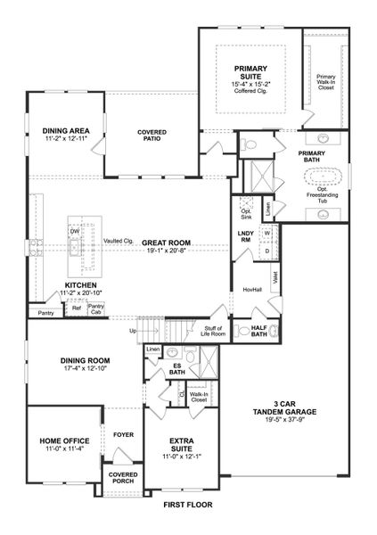 2D floor plan layout for the Mykonos by K. Hovnanian® Homes in Elevon, Lavon, TX (Image 3). 2D floor plan layout for the Mykonos by K. Hovnanian® Homes in Elevon, Lavon, TX (Image 3).