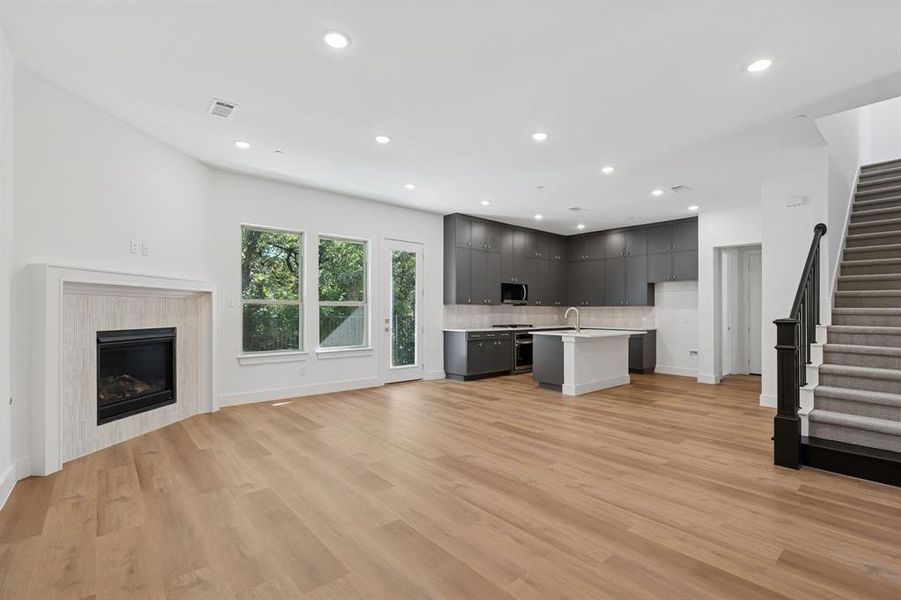 Luxury vinyl plank flooring.