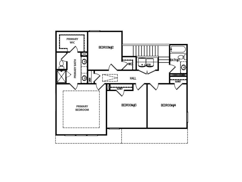 2D floor plan layout for the The Melrose II by My Home Communities in Savoy Park, Covington, GA (Image 4).