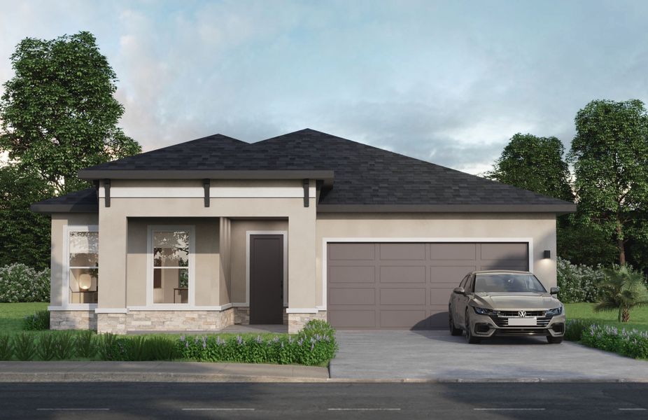 Representative exterior photo of a completed home built from the Sabino by Estela Living in Juliette Falls, Ocala, FL (Image 10). Representative exterior photo of a completed home built from the Sabino by Estela Living in Juliette Falls, Ocala, FL (Image 10).