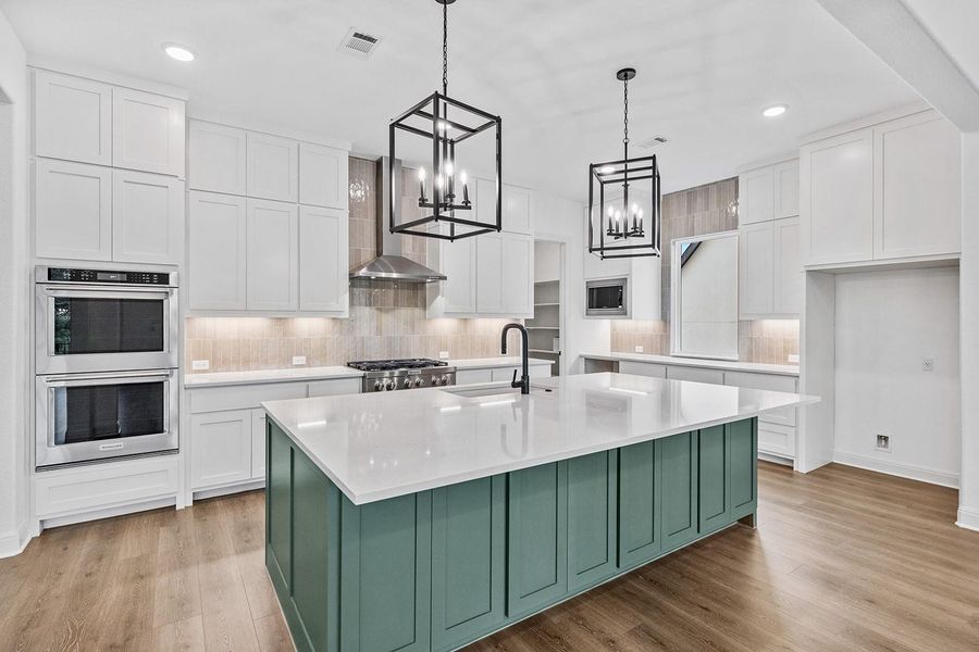 Furnished interior view inside a new home in Wolf Ranch West Bend - 70', Georgetown (Image 13). Furnished interior view inside a new home in Wolf Ranch West Bend - 70', Georgetown (Image 13).