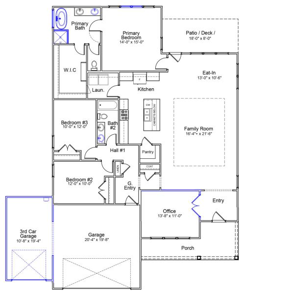 2D floor plan layout of this home in Windsor Forest, Anderson, SC (Image 4).