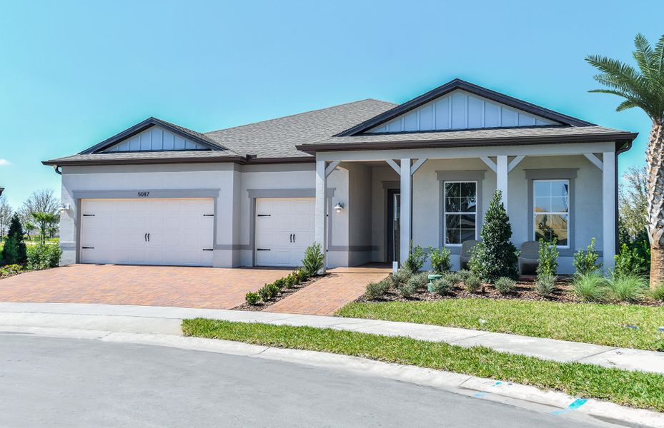Representative exterior photo of a completed home built from the Renown by Del Webb in Del Webb Stone Creek, Ocala, FL (Image 20). Representative exterior photo of a completed home built from the Renown by Del Webb in Del Webb Stone Creek, Ocala, FL (Image 20).