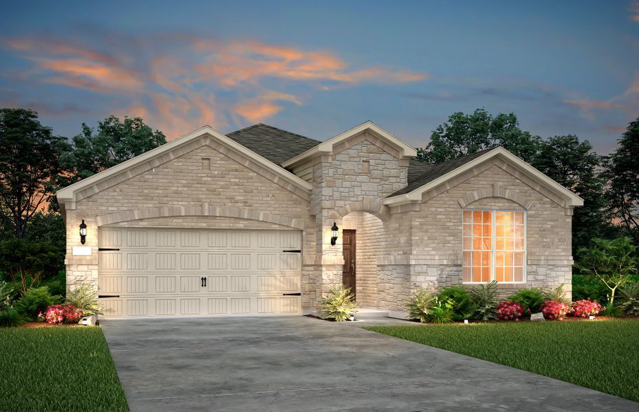 The Orchard, a one-story home with 2-car garage, shown with Home Exterior 34