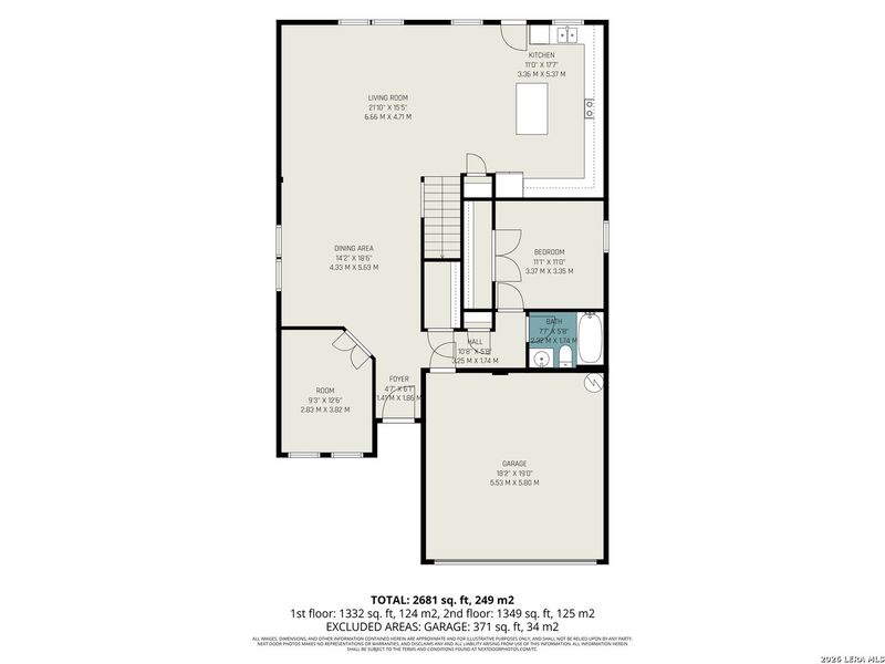 2D floor plan layout of this home in Lily Springs, Seguin, TX (Image 6).
