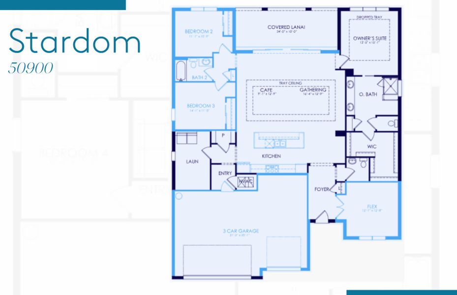 2D floor plan layout of this home in TerraWalk at Babcock Ranch, Alva, FL (Image 4).