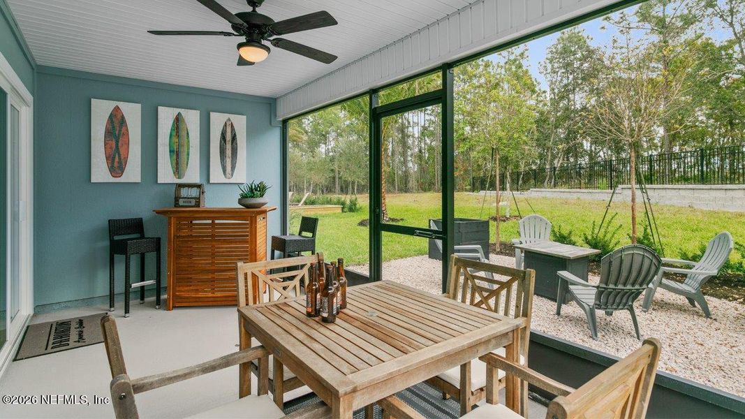 Exterior details and patio area of a home in Sawmill Branch, Palm Coast (Image 25).