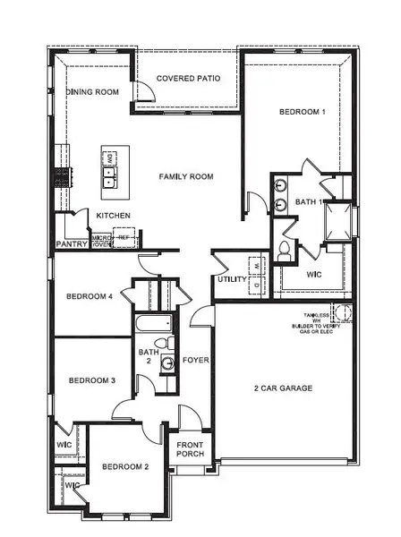 2D floor plan layout for the FALCON by D.R. Horton in Eagle Creek, Denton, TX (Image 2). 2D floor plan layout for the FALCON by D.R. Horton in Eagle Creek, Denton, TX (Image 2).