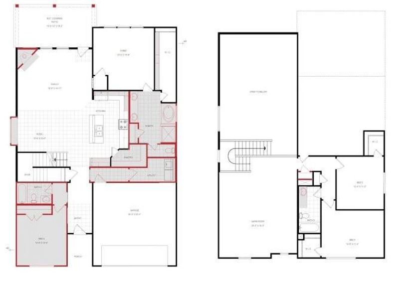 2D floor plan layout of this home in Fulshear Lakes 50s, Fulshear, TX (Image 4).