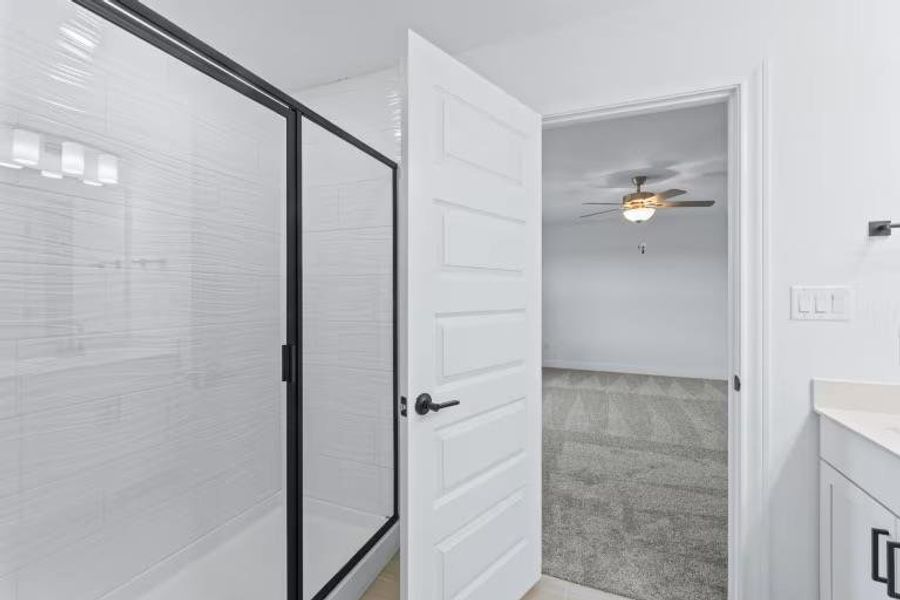 Photo of Pulte model home with same floor plan, not of actual home listed.