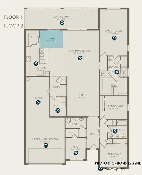2D floor plan layout of this home in Reagan Landing, Bradenton, FL (Image 3).