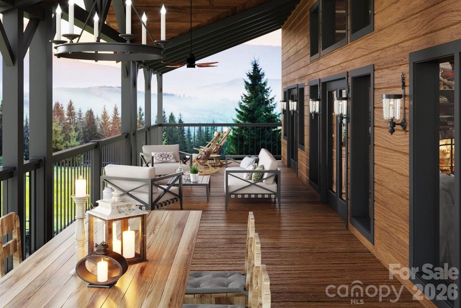 Exterior details and patio area of a home in , Maggie Valley (Image 3).