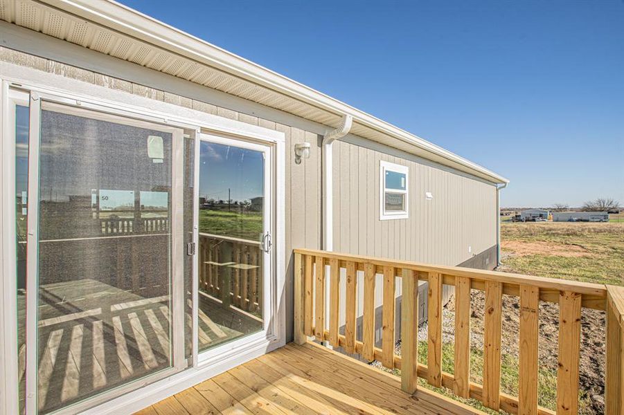 Sliding door at the back deck