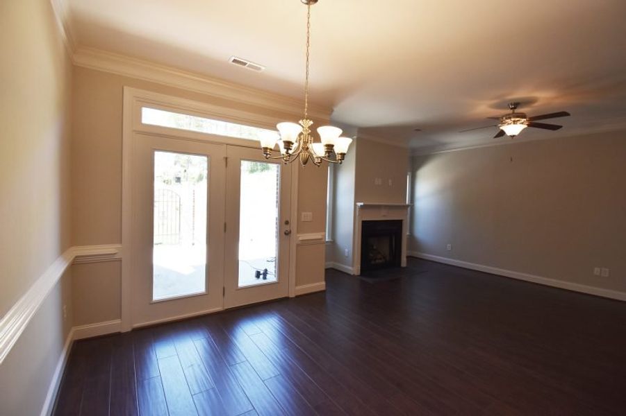 Representative unfurnished interior of a home built from the Cayman X by Keystone Homes NC in Trellises, High Point (Image 51).