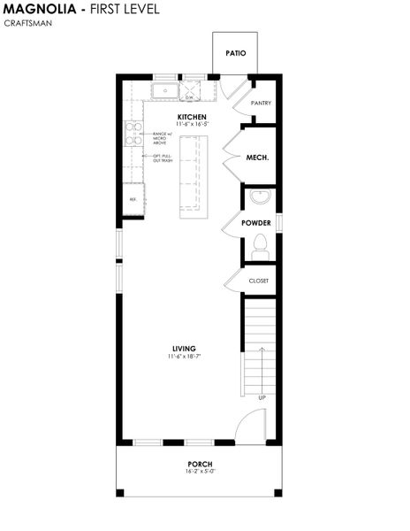 2D floor plan layout for the Magnolia by Hartford Homes in Prairie Song Cottages, Windsor, CO (Image 5). 2D floor plan layout for the Magnolia by Hartford Homes in Prairie Song Cottages, Windsor, CO (Image 5).