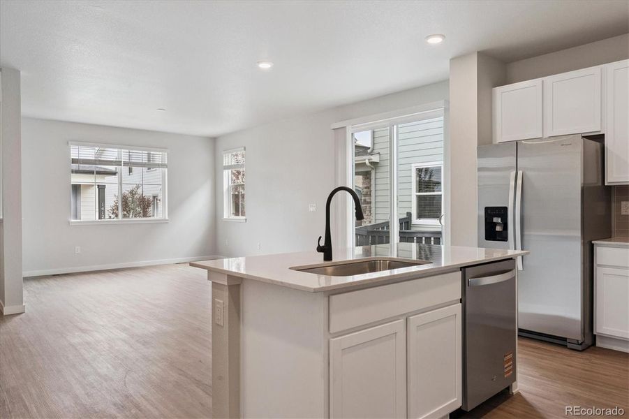 Furnished interior view inside a new home in Paired Homes at Alder Creek, Parker (Image 7). Furnished interior view inside a new home in Paired Homes at Alder Creek, Parker (Image 7).