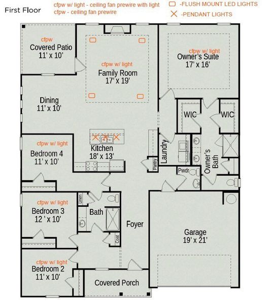2D floor plan layout of this home in Hampshire Hills, Columbia, TN (Image 4). 2D floor plan layout of this home in Hampshire Hills, Columbia, TN (Image 4).