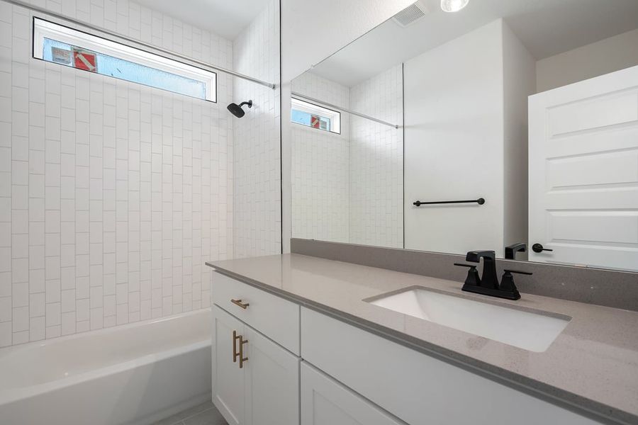 Furnished interior view inside a new home in Park Collection at Lariat, Liberty Hill (Image 16). Furnished interior view inside a new home in Park Collection at Lariat, Liberty Hill (Image 16).