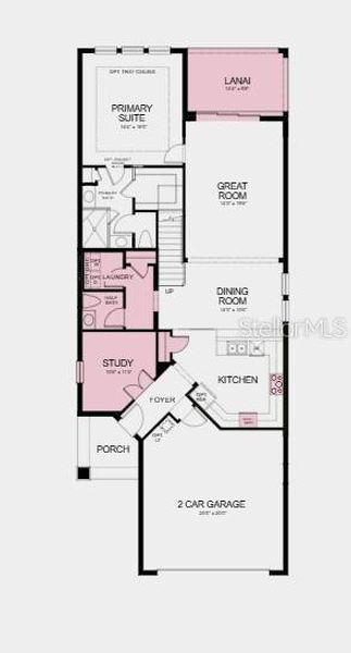 2D floor plan layout of this home in Lochside, Mount Dora, FL (Image 3).