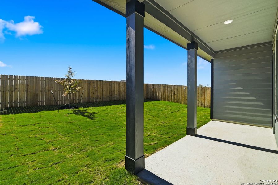 Exterior details and patio area of a home in Morgan Meadows, San Antonio (Image 21). Exterior details and patio area of a home in Morgan Meadows, San Antonio (Image 21).