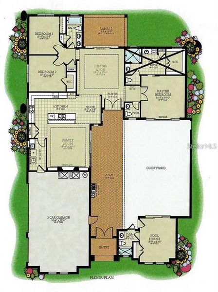 2D floor plan layout of this home in Toscana, Palm Coast, FL (Image 3).