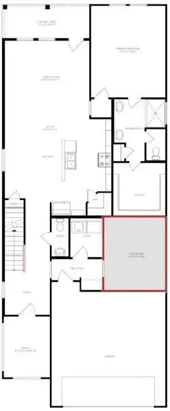 2D floor plan layout of this home in Sorella 40s, Tomball, TX (Image 4).