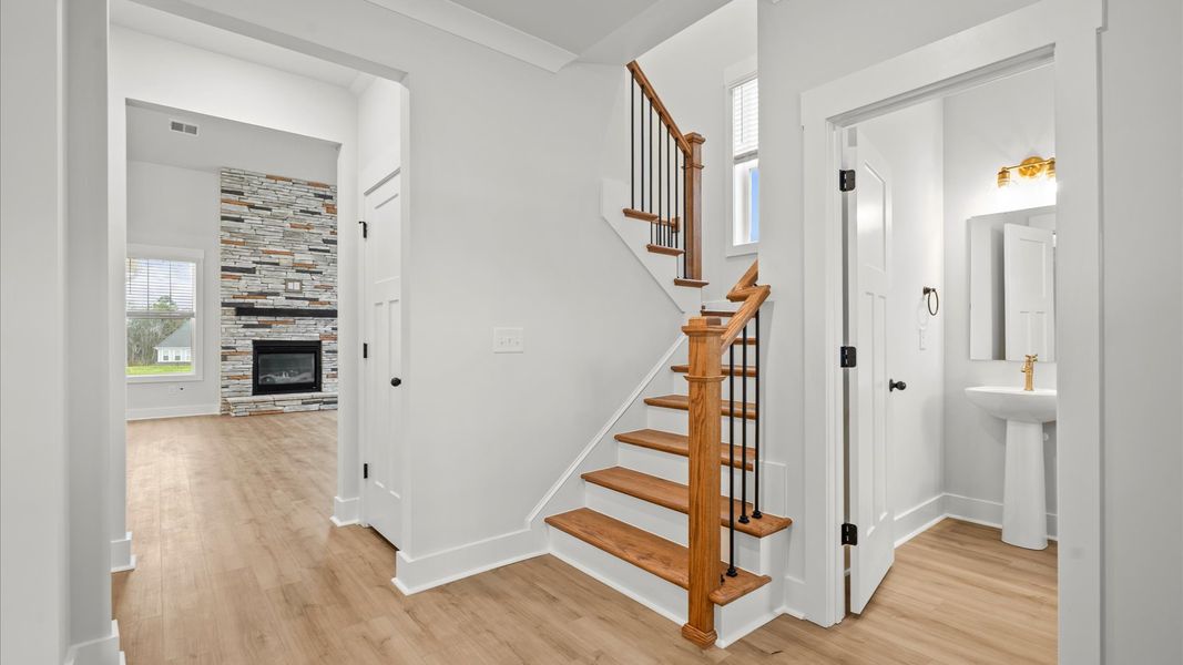 Furnished interior view inside a new home in Kayfield at Midway, Anderson (Image 19). Furnished interior view inside a new home in Kayfield at Midway, Anderson (Image 19).