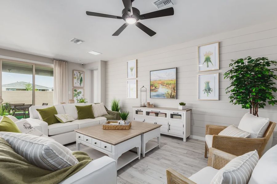 Representative furnished interior of a home built from the 2326 by Elliott Homes in Acacia at Santana, Yuma (Image 8).