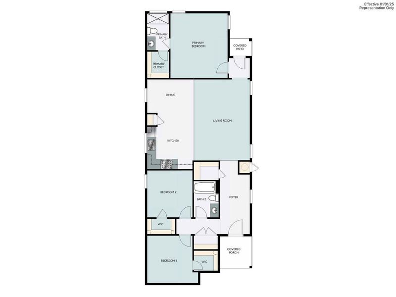 2D floor plan layout of this home in Casetta Ranch, Kyle, TX (Image 5).