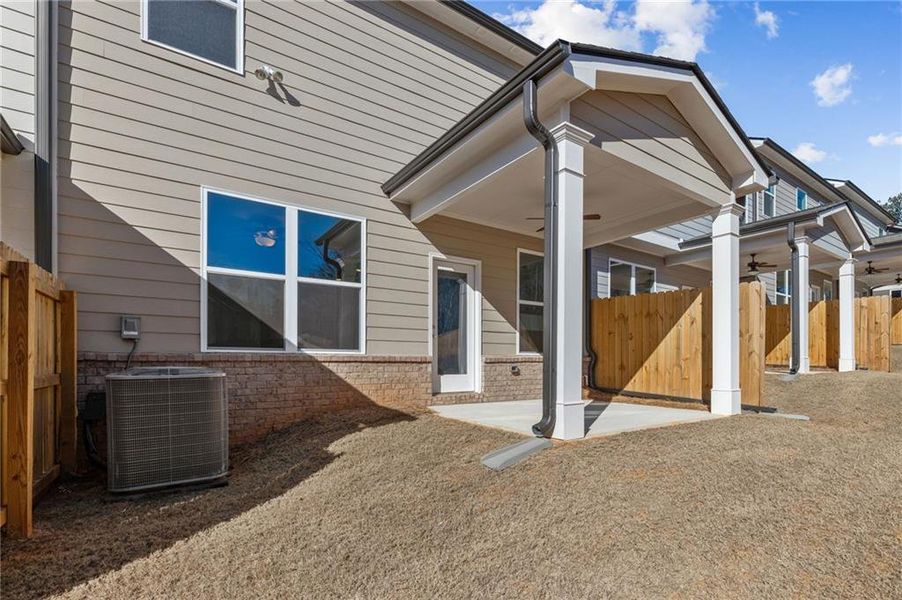 Exterior details and patio area of a home in Mulberry Summit, Flowery Branch (Image 2). Exterior details and patio area of a home in Mulberry Summit, Flowery Branch (Image 2).