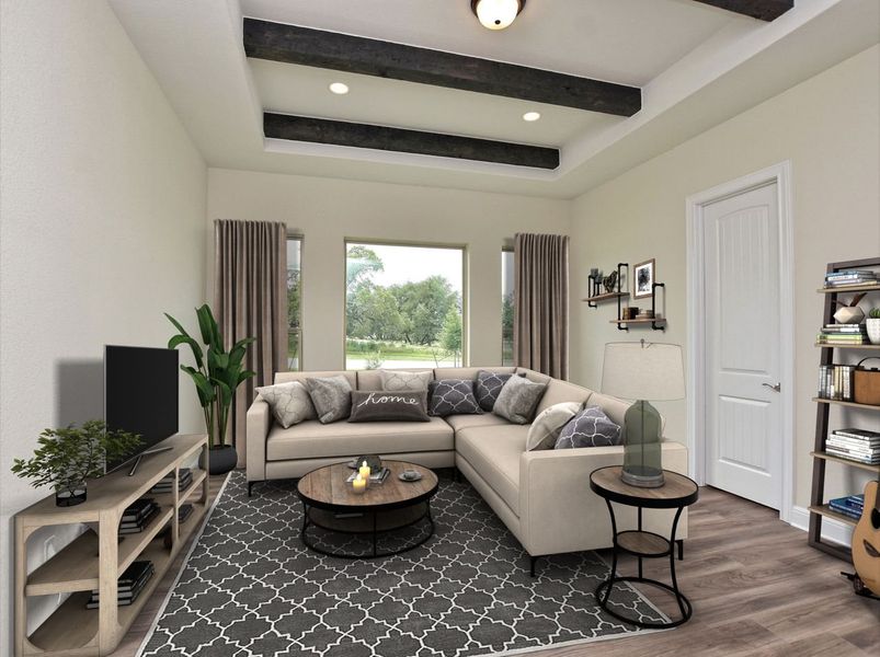 Representative furnished interior of a home built from the Siena II by Giddens Homes in Clearwater Ranch, Liberty Hill (Image 101).