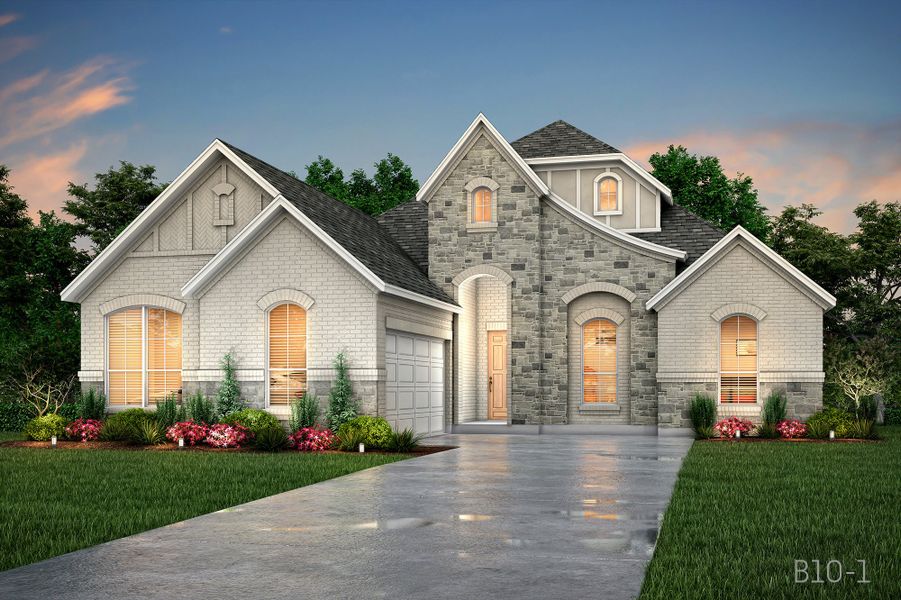 Representative exterior photo of a completed home built from the Thorton by John Houston Homes in Serenity Estates - 1 Acre Lots, Lorena, TX (Image 4).