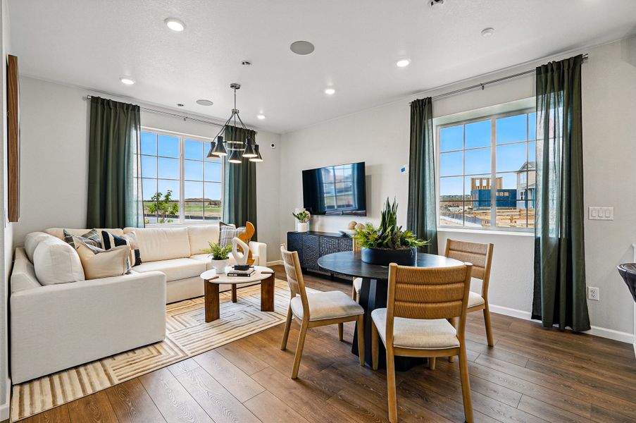 Furnished interior view inside a new home in Parterre, Thornton (Image 8). Furnished interior view inside a new home in Parterre, Thornton (Image 8).