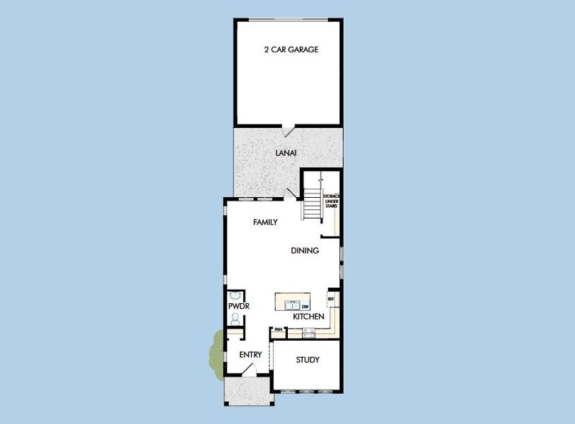 2D floor plan layout for the The Mccormick by David Weekley Homes in Soleta at Starkey Ranch - Cottage Series, Odessa, FL (Image 3).