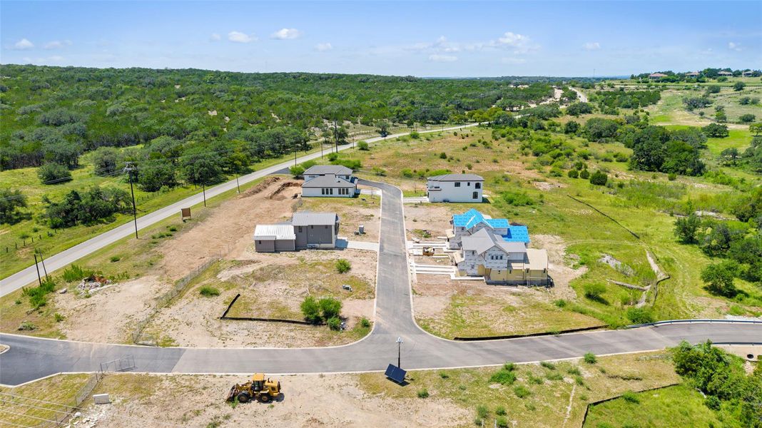 Bird's eye view of a heavily wooded area