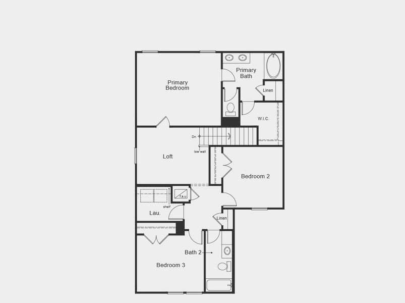 2D floor plan layout for the Plan 1780 by KB Home in Stoney Chase, Del Valle, TX (Image 6).