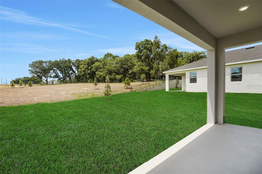 Exterior details and patio area of a home in Tuscan Hills, Dade City (Image 25).