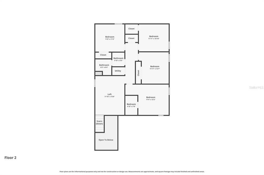 2D floor plan layout of this home in Wellness Ridge, Clermont, FL (Image 6).