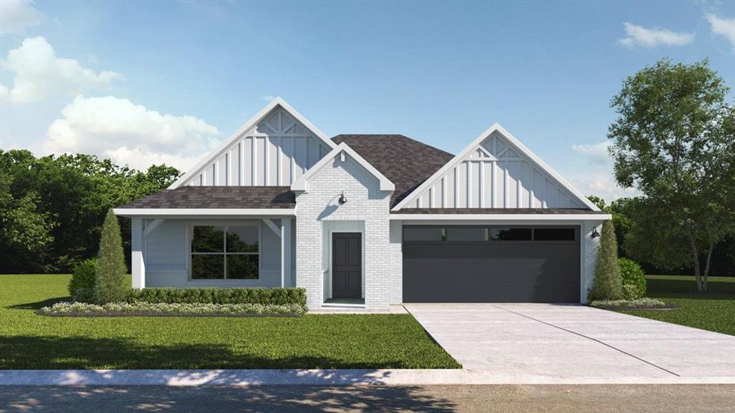 Front exterior of a new home in Blaire Lake, Tyler, TX, highlighting curb appeal (Image 1). Front exterior of a new home in Blaire Lake, Tyler, TX, highlighting curb appeal (Image 1).